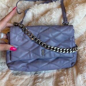 Steve Madden Purple Quilted Crossbody Bag with Chain Strap